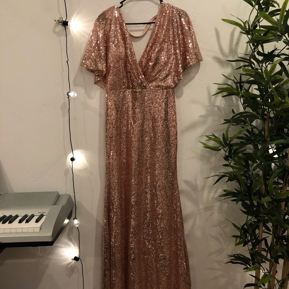 Pink Sequin Maxi Dress